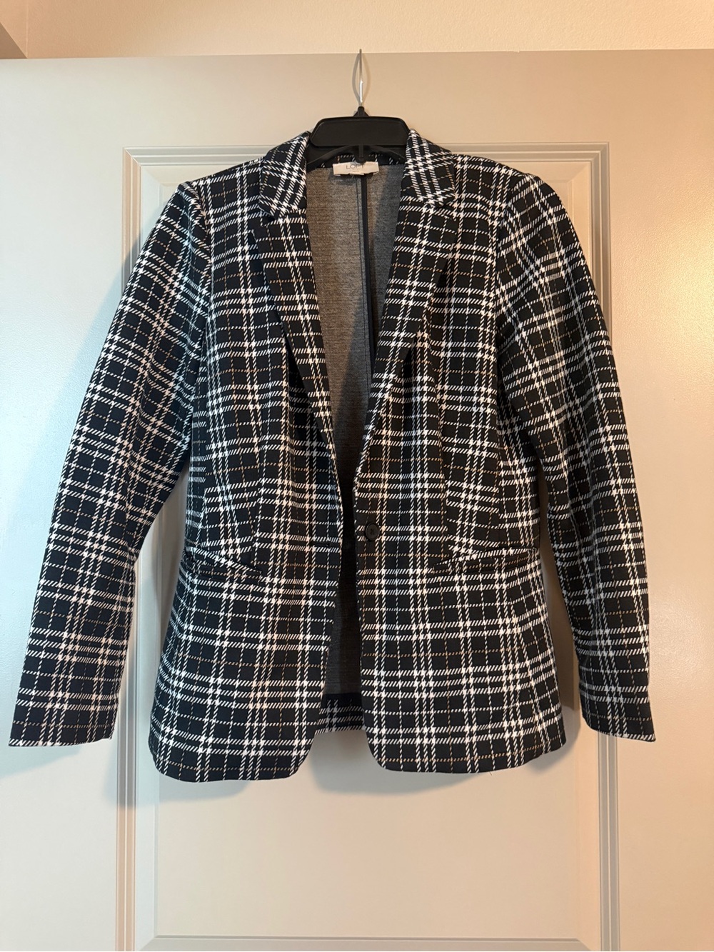 LOFT Black and White Plaid Women's Blazer